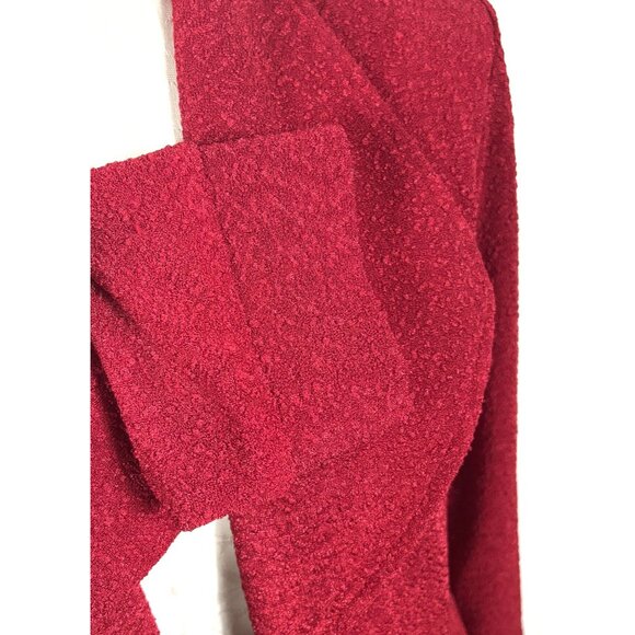 Soft Surroundings Womens Cardigan Sz M Red Crochet Open Front Boxy Lagenlook NEW - Picture 4 of 9